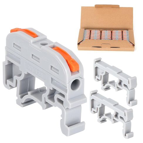 4PCS DIN Rail Terminal Blocks - 600V 32A Electrical Connectors, Flame-Retardant PC Material for Industrial Control Cabinet Wiring, 28-12AWG (3 in 12 Out) in Saudi Arabia