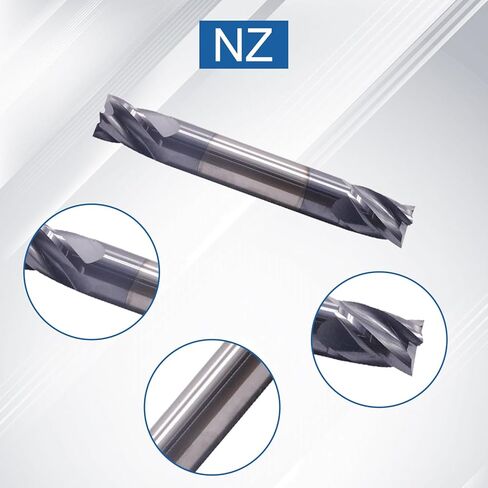 مجموعة مطاحن نهاية مربعة من الكربيد NZ 4 فلوت 1/4 بوصة مع طلاء AlTiN، مطحنة نهاية مزدوجة HRC45 لأداة تصنيع الفولاذ، الفولاذ المروي، الفولاذ المقاوم للصدأ، سبائك التيتانيوم، الحديد الزهر، 5 قطع in Kuwait