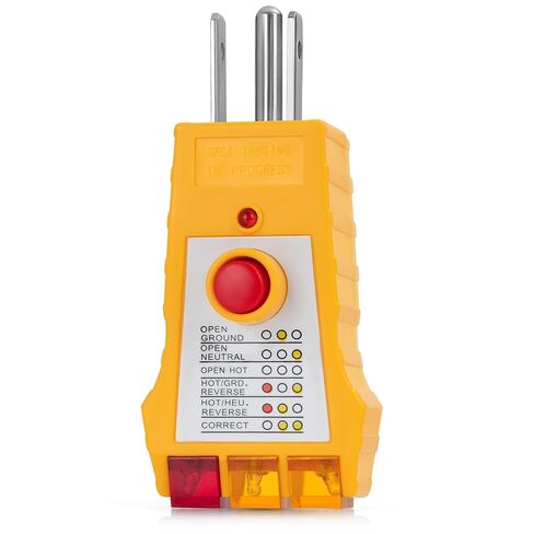 GAYA Grounding Outlet Tester Earthing for Grounding Products, Electric Outlet Testing Plug in, GFCI Test, Receptacle and Plug Testers, Circuit, Ground, GFCI Outlet, Socket Power Check in Kuwait