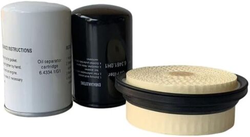 طقم الفلتر 6.4334.1 فاصل الزيت 6.3461.0 فلتر الزيت 6.4212.0 فلتر الهواء، متوافق مع استبدال ضاغط الهواء NIKAOLK in Kuwait