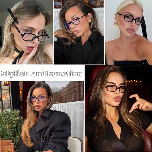 Retro Rectangle Blue Light Blocking Glasses for Women 90s Fake Eyeglasses Y2K Fashion Computer Glasses Tortoise Frame in Kuwait