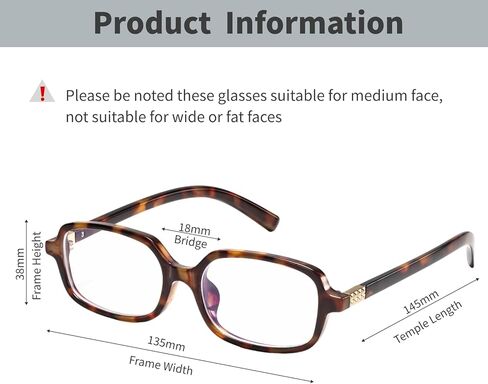 Retro Rectangle Blue Light Blocking Glasses for Women 90s Fake Eyeglasses Y2K Fashion Computer Glasses Tortoise Frame in Kuwait