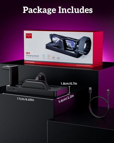Charging Dock for Meta Ray-Ban Display Smart Glasses & Meta Neural Band,OLCLSS 3-in-1 Charging Station for Meta Display with Anti-Slip Stable Base,LED Indicator,USB Output, Smart Glasses Charger Stand in Saudi Arabia