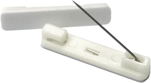 50 White Safety Pin Bar w/Adhesive ID Badge Crafts in Saudi Arabia