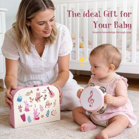 الآلات الموسيقية للأطفال من تويسا، ألعاب موسيقية خشبية مونتيسوري للأطفال الصغار 2-3 مع إكسيليفون ماراكاس الدف وصندوق هدايا للأطفال في مرحلة ما قبل المدرسة هدايا عيد ميلاد تعليمية لعمر 2 3 4 5 سنوات in Kuwait
