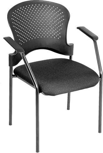 كرسي يوروتيك راينور القماشي بريز 4 أرجل جانبية، إطار أسود، أسود in Kuwait