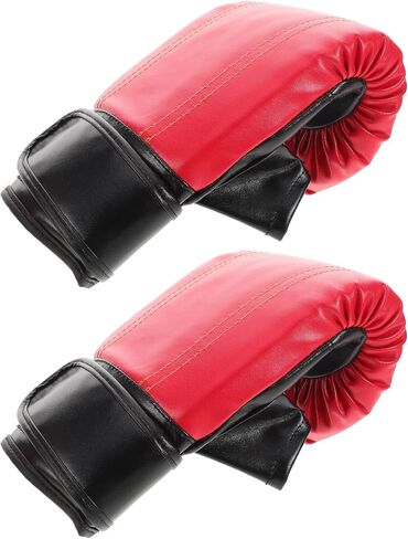FAVOMOTO Boxing Training Gloves Muay Thai Half Finger Sparring Mitts Pu Leather Red Youth Adult Gym Workout Bag Gloves in Saudi Arabia