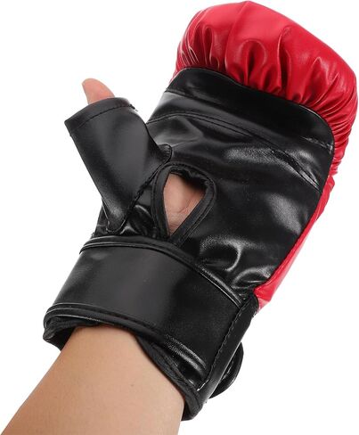 FAVOMOTO Boxing Training Gloves Muay Thai Half Finger Sparring Mitts Pu Leather Red Youth Adult Gym Workout Bag Gloves in Saudi Arabia
