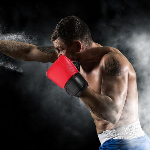 FAVOMOTO Boxing Training Gloves Muay Thai Half Finger Sparring Mitts Pu Leather Red Youth Adult Gym Workout Bag Gloves in Saudi Arabia