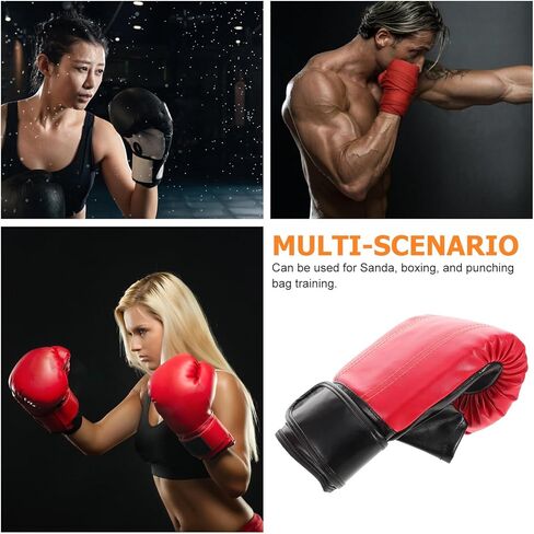 FAVOMOTO Boxing Training Gloves Muay Thai Half Finger Sparring Mitts Pu Leather Red Youth Adult Gym Workout Bag Gloves in Saudi Arabia
