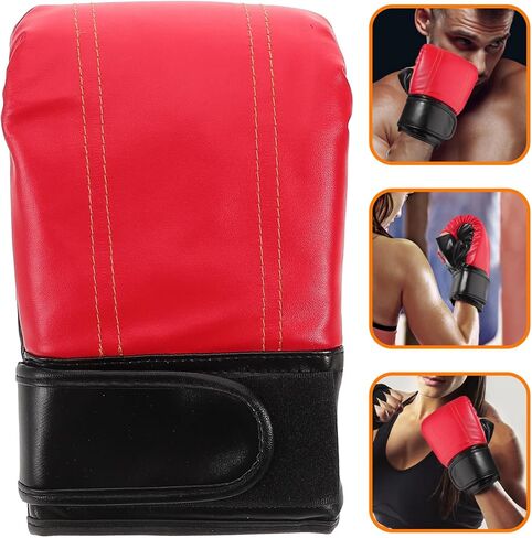 FAVOMOTO Boxing Training Gloves Muay Thai Half Finger Sparring Mitts Pu Leather Red Youth Adult Gym Workout Bag Gloves in Saudi Arabia