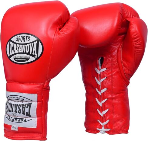 CASANOVA Boxing® Traning LACE-UP Leather Boxing Gloves for Men and Woman - MMA, Kick Boxing, Muay Thai, Sparring, Heavy Bag Training, Combat Sport (Red, 16 oz) in Saudi Arabia