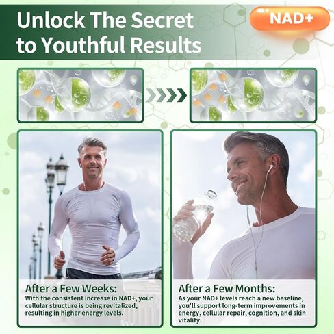 NAD Supplement, Liposomal Nicotinamide Riboside Resveratrol 250mg, NMN Alternative, High Purity NAD Supplement for Women & Men, Anti-Aging, Cellular Energy, Mental Focus - 60 Capsules in Saudi Arabia