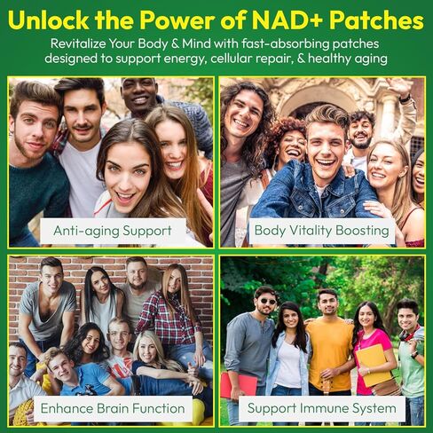 NAD+ Patches for Men & Women with NMNH Resveratrol Hyaluronic Acid & CoQ10 Energy Wellness Formula for Cellular Health Metabolism Recovery Mental Clarity Aging Support 72 Pack in Saudi Arabia
