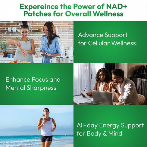 NAD+ Patches for Men & Women with NMNH Resveratrol Hyaluronic Acid & CoQ10 Energy Wellness Formula for Cellular Health Metabolism Recovery Mental Clarity Aging Support 72 Pack in Saudi Arabia