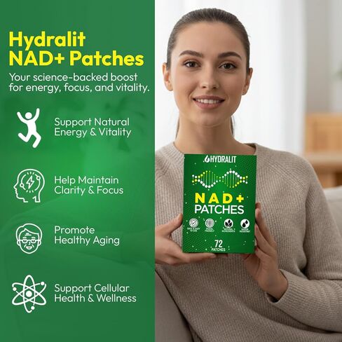 NAD+ Patches for Men & Women with NMNH Resveratrol Hyaluronic Acid & CoQ10 Energy Wellness Formula for Cellular Health Metabolism Recovery Mental Clarity Aging Support 72 Pack in Saudi Arabia