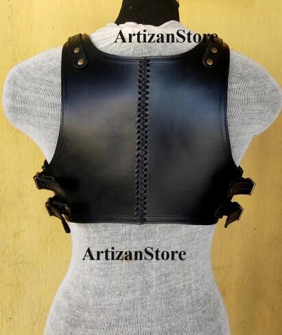 ARTIZANSTORE Medieval Leather Woman Black Viking Chest- Armor LARP cosplay Cuirass Armor viking Halloween Costume Armor in Saudi Arabia