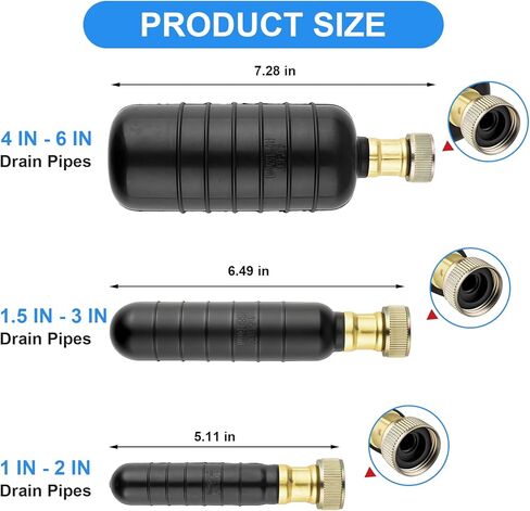 مجموعة من 3 قطع من أدوات تنظيف المجاري، تناسب أنابيب من 1 بوصة إلى 6 بوصات، أداة فك ضغط المياه لأحواض الحمام، والاستحمام، وحمامات السباحة، وأحواض المطبخ، والمصارف الرئيسية in Kuwait