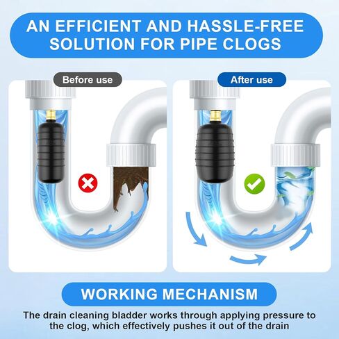 مجموعة من 3 قطع من أدوات تنظيف المجاري، تناسب أنابيب من 1 بوصة إلى 6 بوصات، أداة فك ضغط المياه لأحواض الحمام، والاستحمام، وحمامات السباحة، وأحواض المطبخ، والمصارف الرئيسية in Kuwait