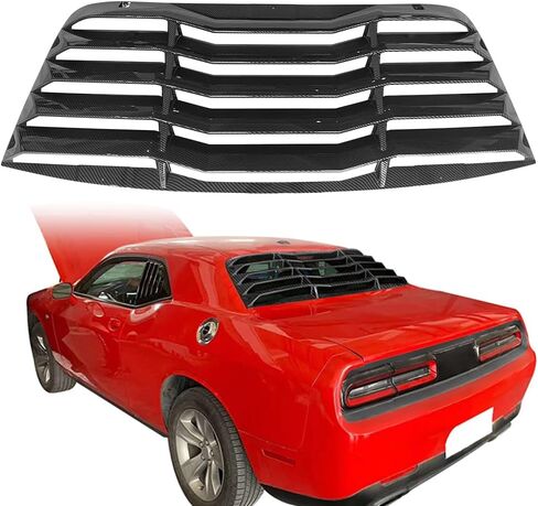 Rear Window Louver, Compatible with 2008-2023 Dodge Challenger, Plastic Gloss Black V2 Style Back Window Windshield Sun Shade Cover Vent in Saudi Arabia