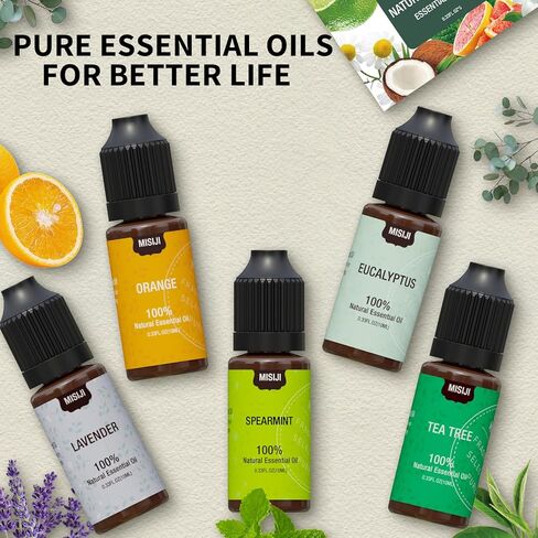 مجموعة الزيوت العطرية للناشر للمنزل، اللافندر، النعناع، ​​شجرة الشاي، الأوكالبتوس، البرتقال in Kuwait
