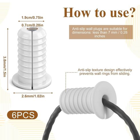 6Pcs 3/4 Inch Cable Grommet for Starlink Wall Grommets for Cables Anti-Slip Grommet Kit 19mm Dia Waterproof Cable Pass Through Bushing Grommets Applicable to Starlink Ethernet/TV Wires Cord Protection in Kuwait