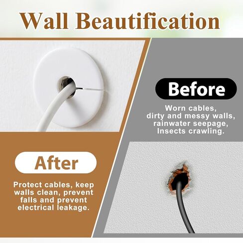 6Pcs 3/4 Inch Cable Grommet for Starlink Wall Grommets for Cables Anti-Slip Grommet Kit 19mm Dia Waterproof Cable Pass Through Bushing Grommets Applicable to Starlink Ethernet/TV Wires Cord Protection in Kuwait