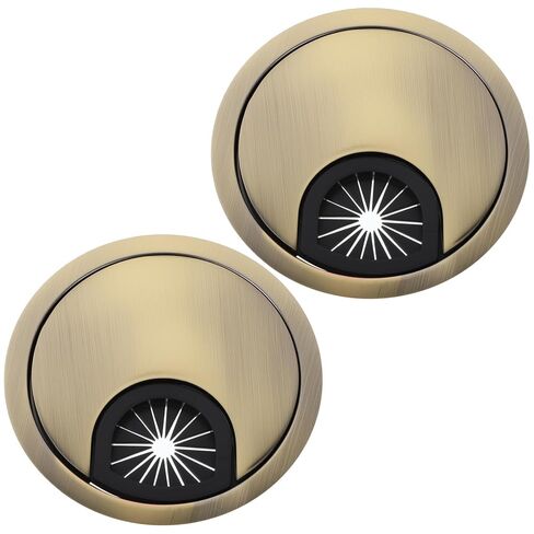Desk Grommet, 2 Pack Desk Grommets for Wire Organizer Cable Cord Hole Cover Computer Desks Wire Cable Grommet Tidy Cables Hole Cover Organizers for Home and Office Wires Organizer (60mm, Gold) in Saudi Arabia