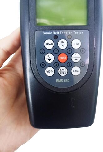 Belt Tension Measuring Instrument Sonic Tension Meter with Measurement Range 10Hz~680Hz 20 Set Data Storage Display Accuracy ±1Hz Belt Free Strand Length Max 9999 mm LCD Display in Kuwait