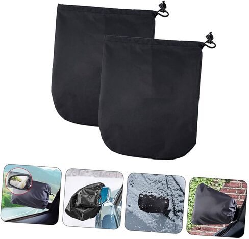 OUNONA 2pcs Windproof Oxford Cloth Rearview Mirror Cover Car for Compact Stylish Design Fits Standard Rear against Wind Weather in Saudi Arabia