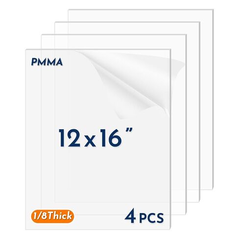 Professional-Grade Cast Acrylic Sheet 1/8" (3mm) | Clear PMMA Plexiglass Panel for CNC Machining, Laser Cutting, Sign Making, Displays & DIY Projects (4"x6") in Saudi Arabia