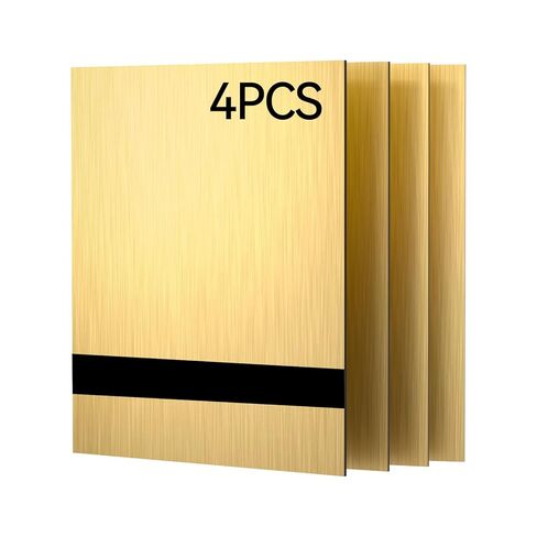 4PCS Laser Engraving ABS Double Color Plastic Sheets, 12" x 8" Engravable Blanks for Custom Name Badges, Signs, Retail Logos, DIY Crafts (Brushed Gold/Black) in Kuwait