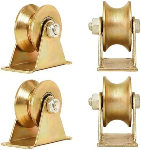 Heavy Duty U-Type Groove Wheels for Sliding Doors & Inverted Track, Rigid Industrial Wheels for Wire Rope Rail, Durable & Reliable for Heavy Loads in Saudi Arabia