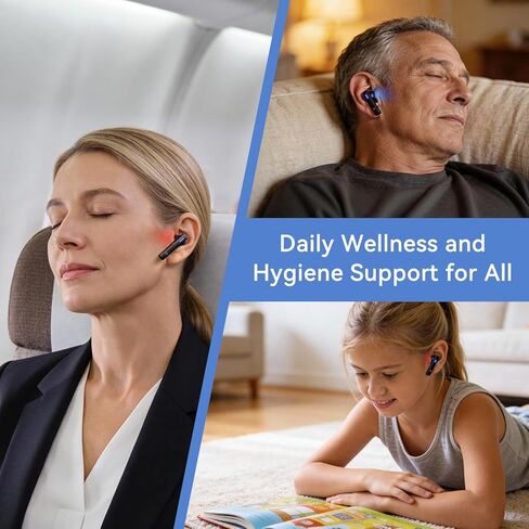 Red Light & Blue Light Therapy for Ears, 7-Mode Ear Light Therapy Device for Daily Care, Portable Light-weight Soothing Earbuds, Hands-Free Design, Rechargeable Light Therapy with Rechargeable Case in Saudi Arabia