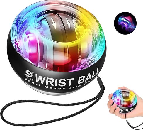 كرة المعصم JIN BD LED كرة جيروسكوبية تعمل تلقائيًا - لعبة مكتبية ومدرب معصم للاعبين والعاملين في المكاتب (تخفف من التعب ومتلازمة النفق الرسغي) in Kuwait