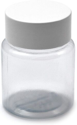 JM – Tall Clear PVC Jar 50 ml White Lid – Pack of 30 in Saudi Arabia