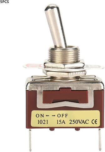 BRRNOO 6.3 Quick Pins 1021 MiniToggle Switch 2 Pin 2 Position ON OFF Hand Controlled Valve Lightweight Easy Installation 5PCS in Saudi Arabia