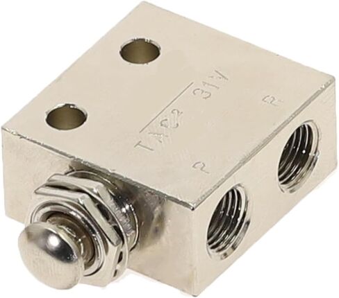 TAC2-31P هوائي هوائي 1/8 بوصة 2 موضع 3 طرق لإعادة ضبط مفتاح زر الضغط، صمام ميكانيكي (TAC2-31P-8MM) in Kuwait