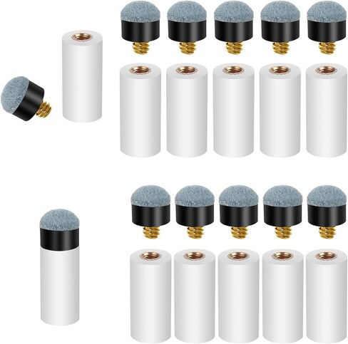 10 Sets Pool Cue Tips Replacement Kit Screw On Pool Stick Tips White Billiard Cue Tip Ferrules Billiard Cues Stick Accessories 12mm/13mm (Blue) in Saudi Arabia