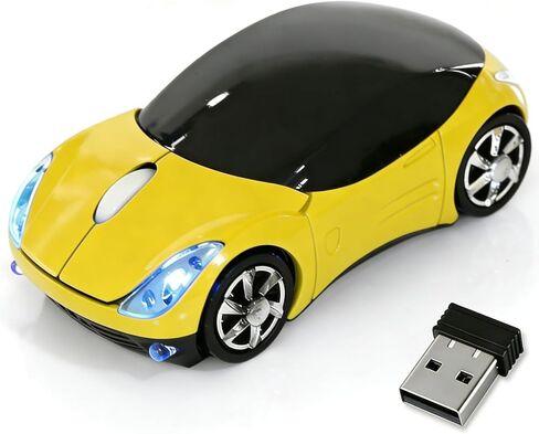 Pink Wireless Mouse，Mini Car Computer Mouse，1600DPI 2.4G Wireless with USB Receiver Wirelesss Car Mouses for Computer for PC, Laptop, Tablet Win XP/Vista/7/ME/2000/Mac OS for Womens Office Girls Gift in Kuwait