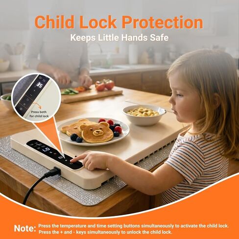 Food Warming Mat Extra Large 36 x 15 Inch with Heat Resistant Pad, Adjustable 50–100°C, Up to 10-Hour Timer, Child Lock Safety, Fits Multiple Dishes for Family Dinners, Holidays & Parties in Saudi Arabia