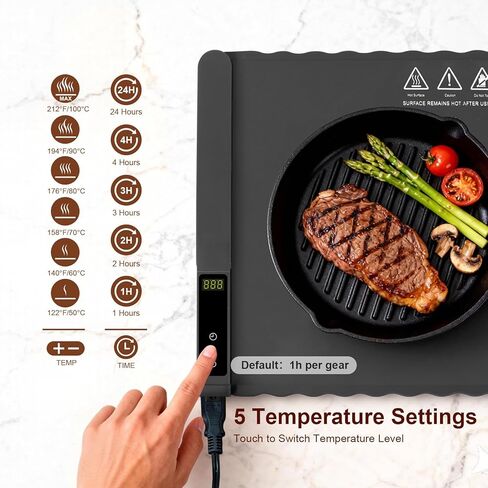 Warming Mat for Food,Food Warming Mat,Electric Warming Tray for Buffets Party and Home Daily Use,Heating Fastly,Rollable Portable Food Warming Mat,Timed Function for Your Family, Grey 30x18 inch in Saudi Arabia