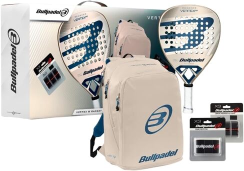 BULLPADEL Padel Racket Pack Vertex 04 W | Professional Padel Set | Diamond Shape Paddle Racket, Fibrix Face, MultiEva Core | CURVAKTIV & Air Power | Includes Vertex Backpack, Overgrip & Protector in Kuwait