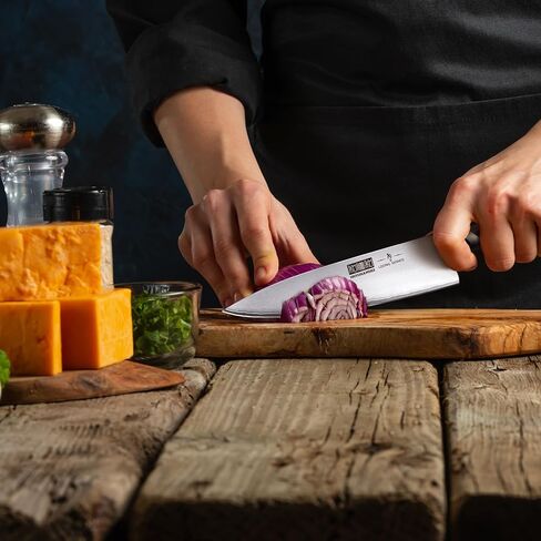 سكين مطبخ HOSHANHO مصنوع من الفولاذ الياباني عالي الكربون، سكين الشيف الاحترافي عالي الجودة مقاس 8 بوصة، سكاكين الطبخ الحادة للغاية غير القابلة للانزلاق مع مقبض مريح in Kuwait
