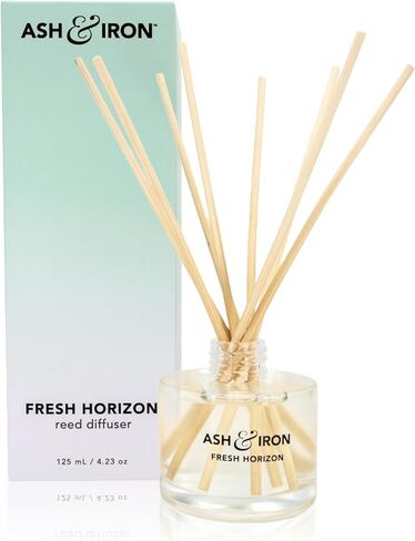 رماد وحديد الأفق الطازج الناشر القصب الفاخرة ، عطر أزهار الجوية والباكس هش ، 125 مل ، مدة 3 أشهر ، نضارة الطبيعة تجتمع الدفء الزهري in Saudi Arabia