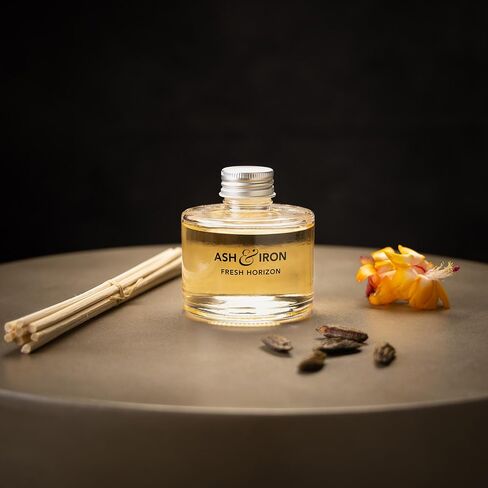 رماد وحديد الأفق الطازج الناشر القصب الفاخرة ، عطر أزهار الجوية والباكس هش ، 125 مل ، مدة 3 أشهر ، نضارة الطبيعة تجتمع الدفء الزهري in Saudi Arabia