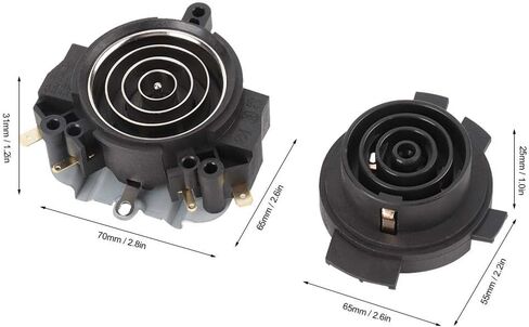 Electric Kettle Thermostat Switch and Base, Black ABS Material, 2.6x2.8x1.2 Inch Main Size, Temperature Control Replacement Part in Saudi Arabia