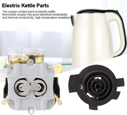 Electric Kettle Thermostat Switch and Base, Black ABS Material, 2.6x2.8x1.2 Inch Main Size, Temperature Control Replacement Part in Saudi Arabia