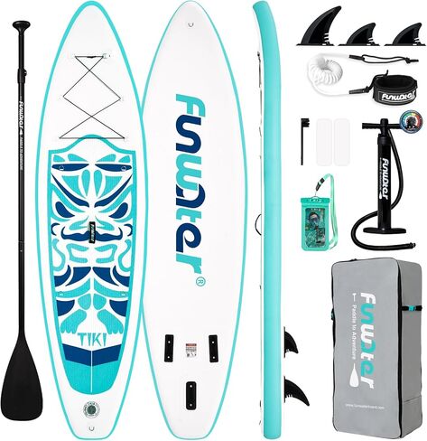 FunWater Inflatable 10'6×33"×6" Ultra-Light (17.6lbs) SUP for All Skill Levels Everything Included with Stand Up Paddle Board, Adj Floating Paddles, Pump, ISUP Travel Backpack, Leash,Waterproof Bag in Saudi Arabia