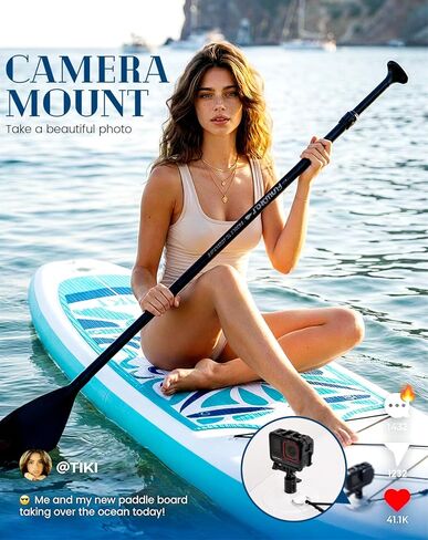 FunWater Inflatable 10'6×33"×6" Ultra-Light (17.6lbs) SUP for All Skill Levels Everything Included with Stand Up Paddle Board, Adj Floating Paddles, Pump, ISUP Travel Backpack, Leash,Waterproof Bag in Saudi Arabia